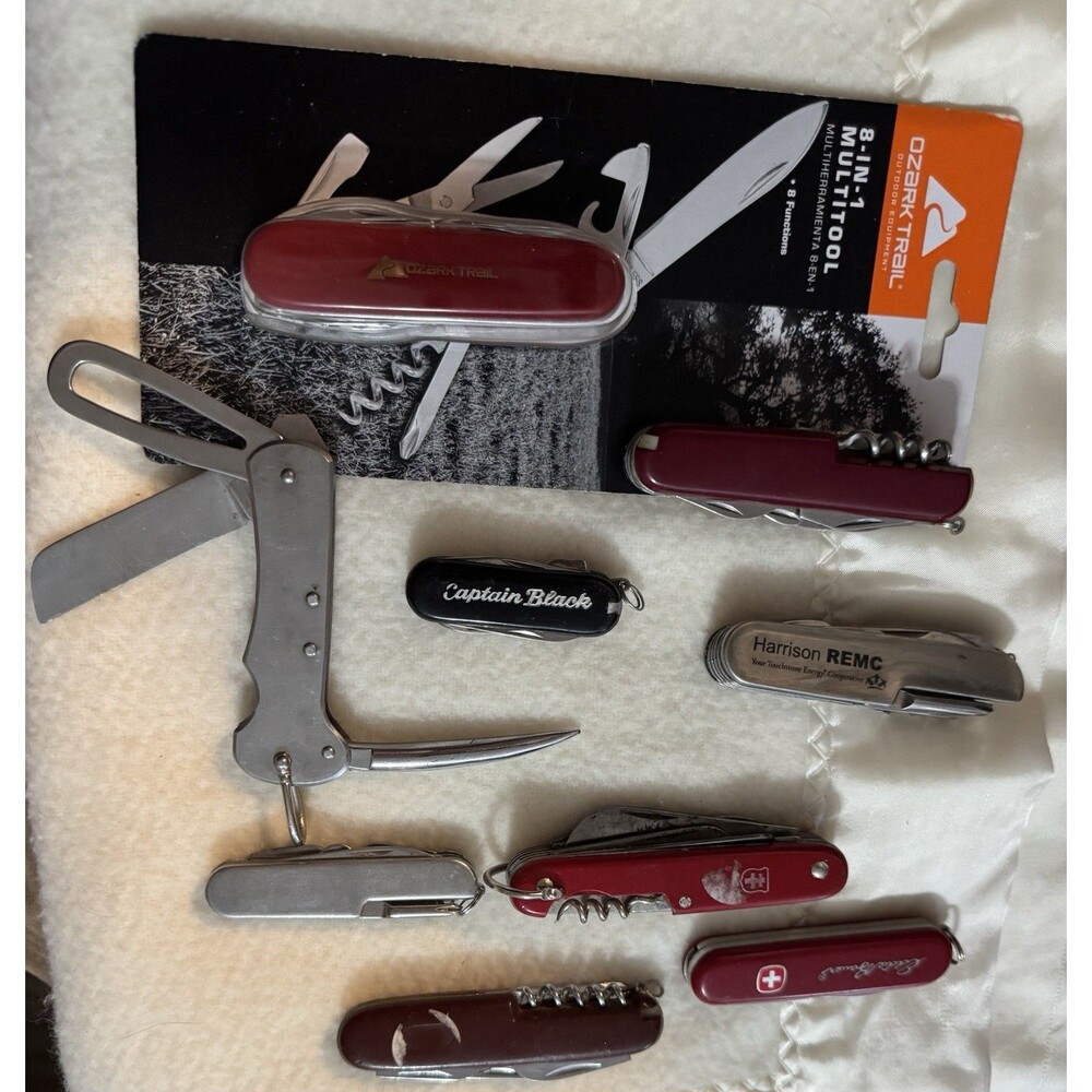 Swiss Army  Type Knives/Multi Tools - Set Of 9 Preowned